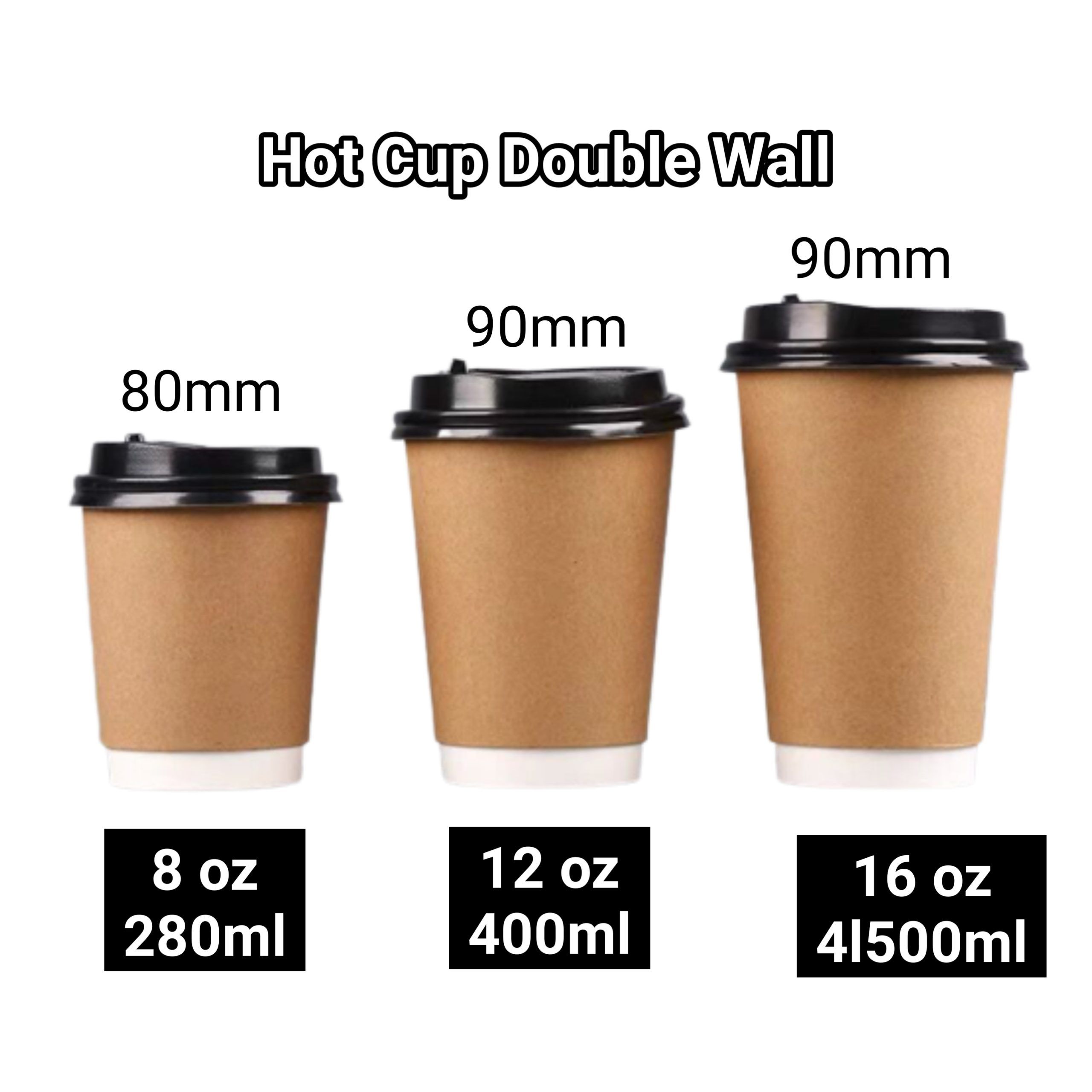Paper Cup High End Double Wall Heat 16oz(With Penutup/ 50 pcs)