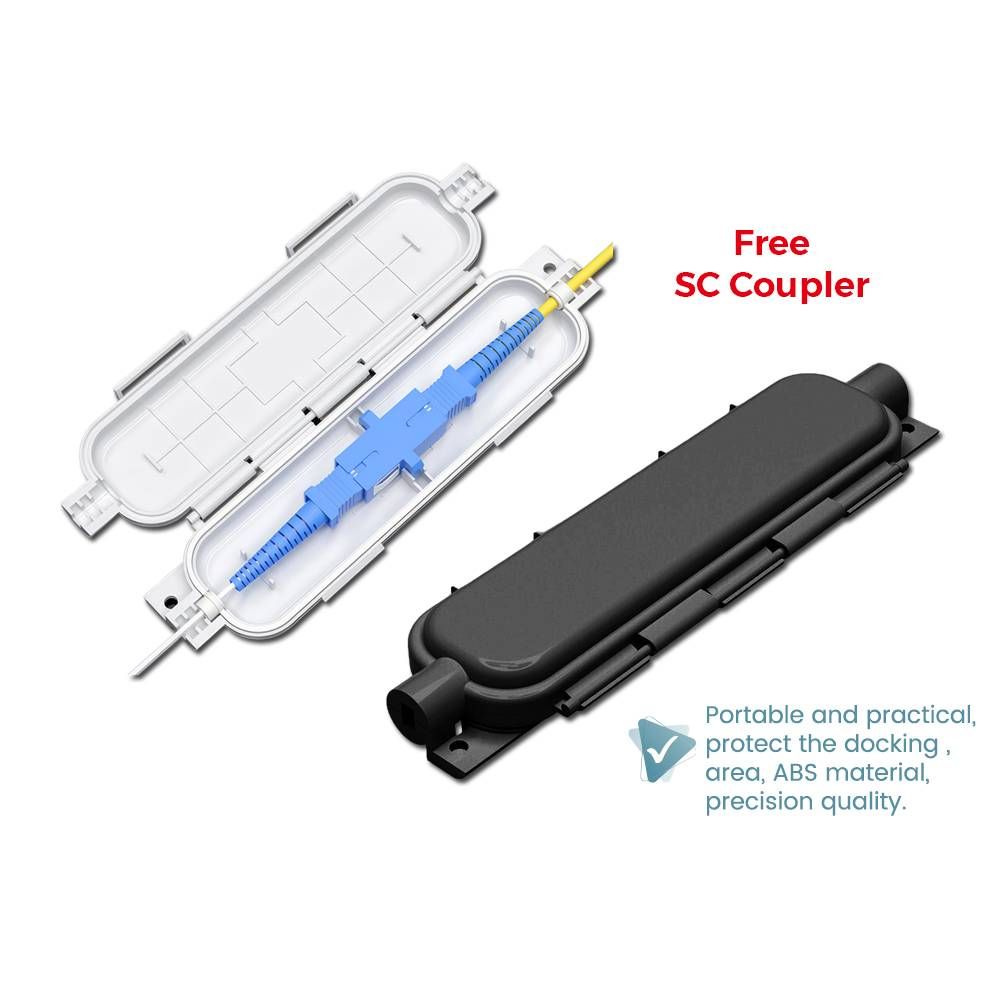 FIBER OPTIC PATCH CORD & PIGTAIL SIMPLEX JOINT DOCKING WATERPROOF PROTECTION BOX *FREE SC COUPLER