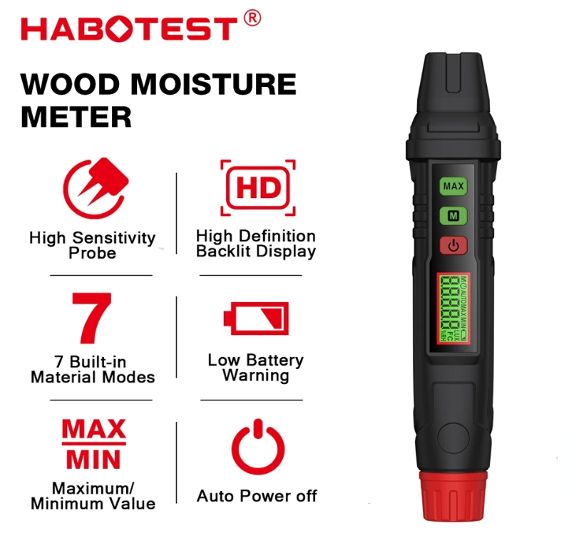 HABOTEST HT65 WOOD MOISTURE METER MINI