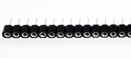 *Crystal socket 10pcs 40 Pin Single Row Pin Header Connector GOLD 40 Pin Single Row round hole Right Angle Connector Strip
