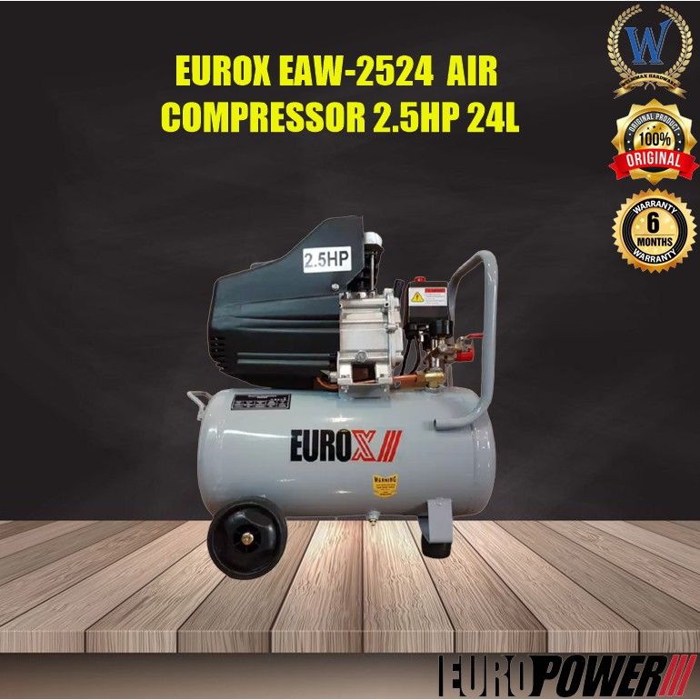Europower EAW2524 2.5HP 24Litre Direct Air Compressor SET
