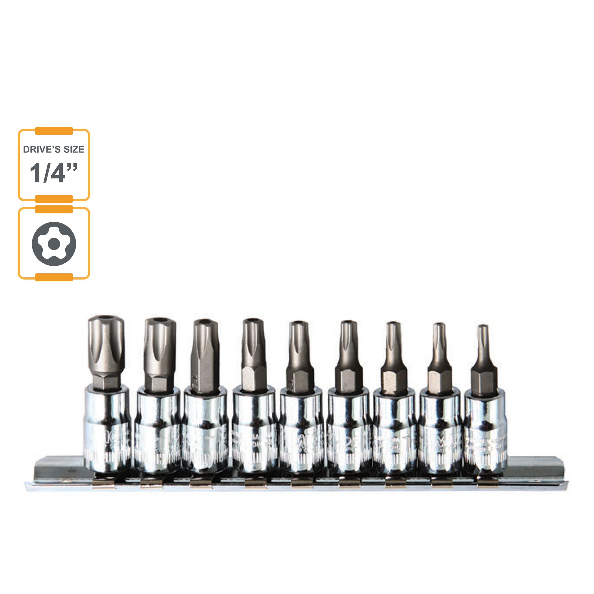 M10 1/4" Dr 5 Lobe Star Socket Set : SS5-9