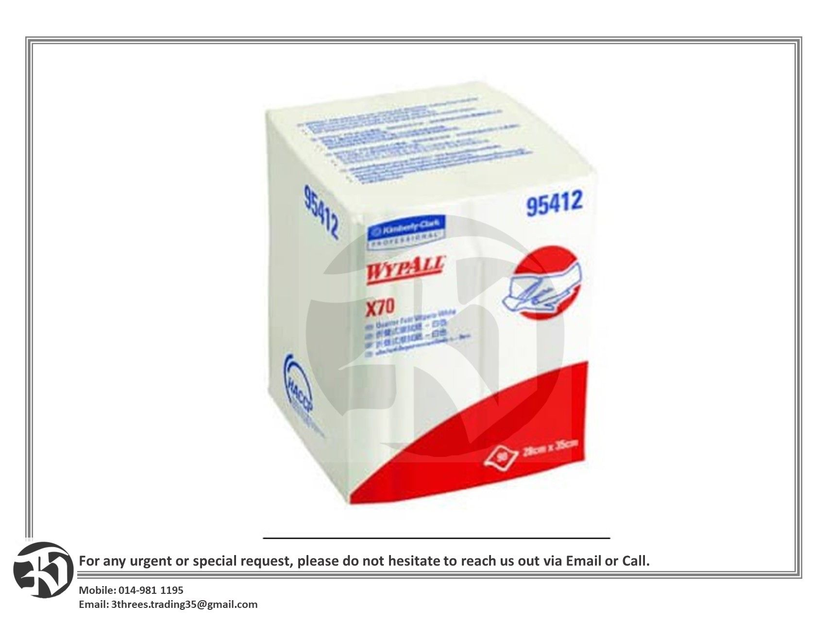 WYPALL X70 KIMBERLY-CLARK Wipers (95412) (FLATSHEET & QUARTER-FOLD)