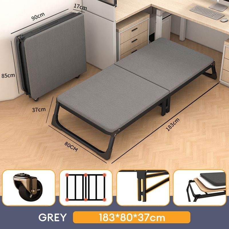 WOOD Folding Bed with Mattress Sleeping Portable Adjustable Bed Household Lunch Break Reclining Bed for Office