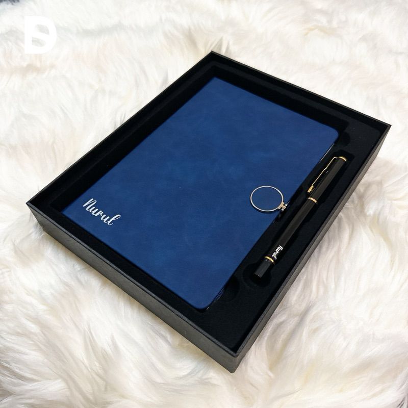 OEM Premium Diary Notebook Gift Set with Box & Pen (Custom Name)