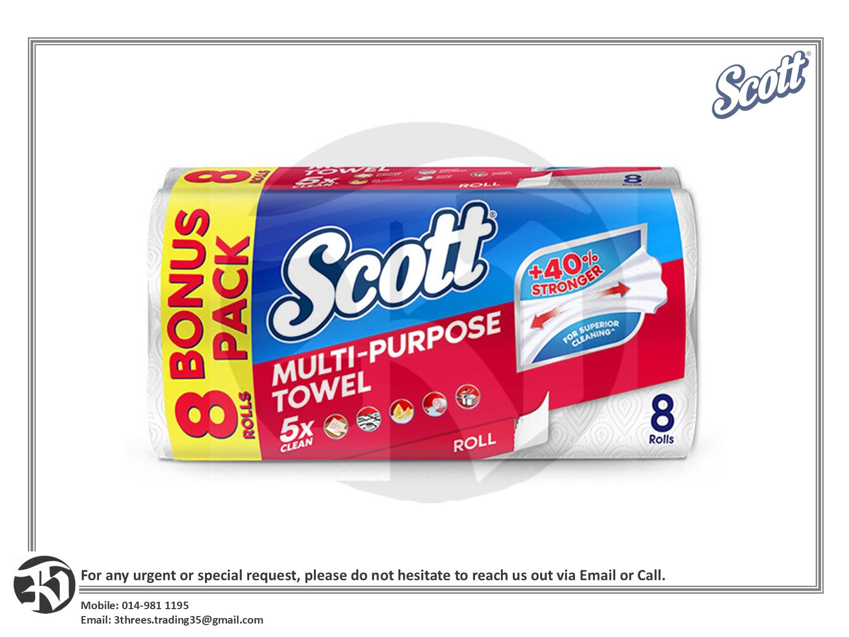Scott Multi Purpose Kitchen Towel (50s x 8 Rolls)