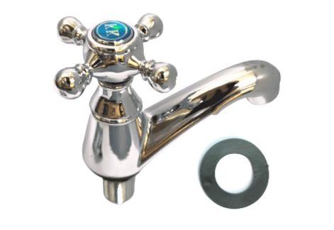 MTO-K-400C Cross Handle KK Pillar Metal Sink Basin Tap
