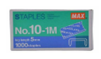 MAX No.10 (10-1M) Staples - Box of 1000