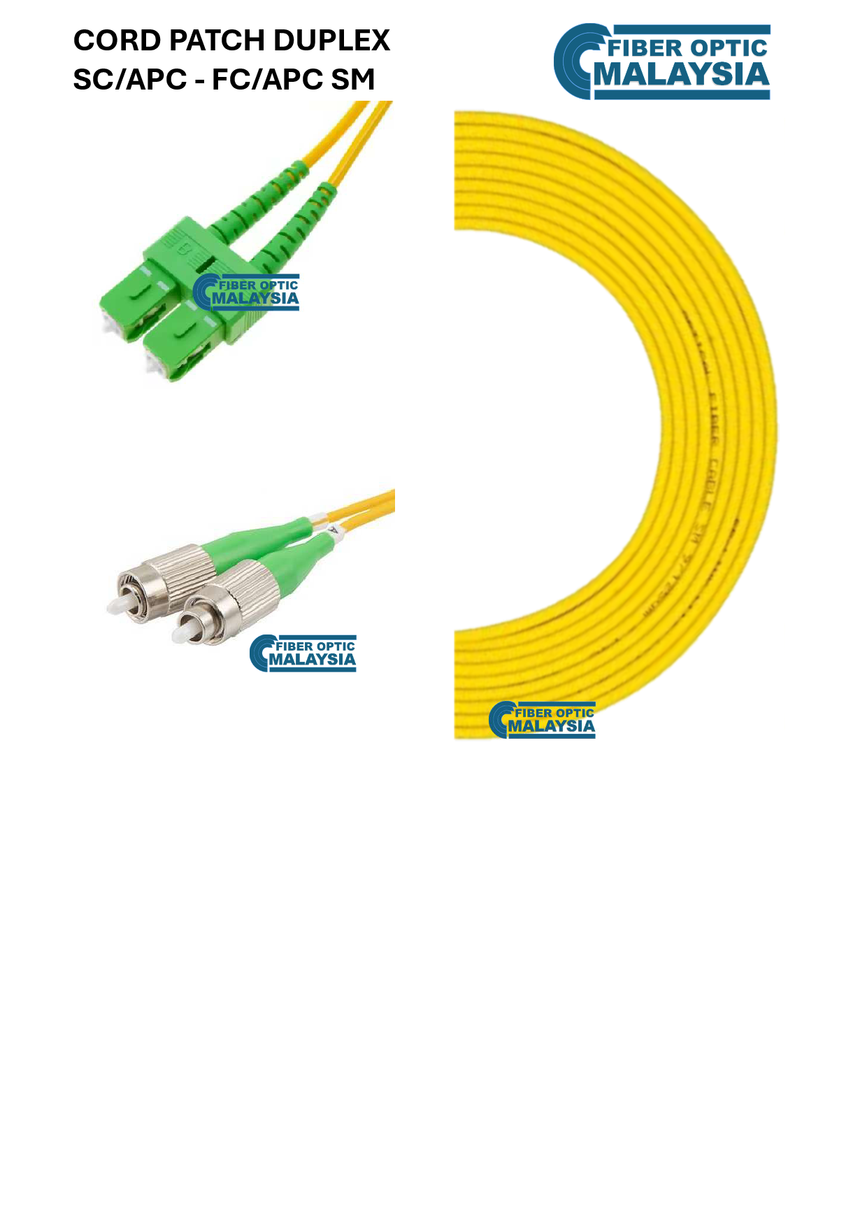 CORD PATCH SC/APC - FC/APC SM 5M DUPLEX PATCHCORD