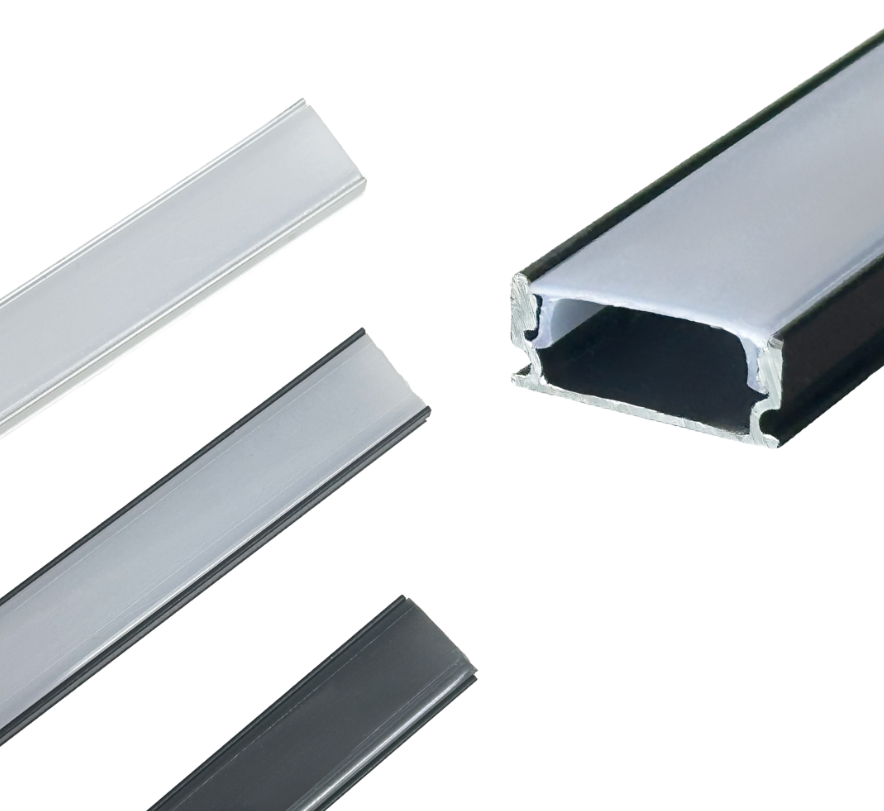 CM LED STRIP ALUMINIUM PROFILE CASING - SURFACE 180° (3 METER)