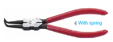 Temo 5-1/2"/140mm, 10-25mm Internal Circlip Pliers - Curved Nose