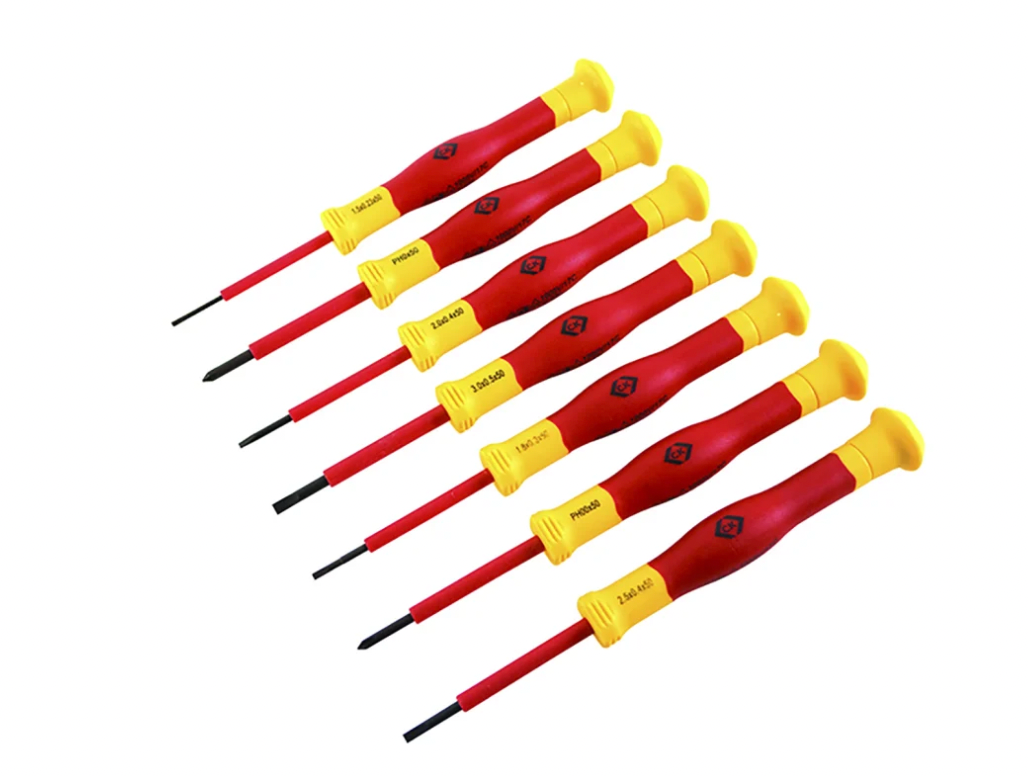 CK T4897 Slotted Insulated Precision Screwdriver Set, 7-Piece
