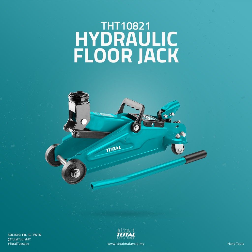 TOTAL HYDRAULIC FLOOR JACK (2 TON/140MM-340MM/TRAVEL 200MM) THT10821