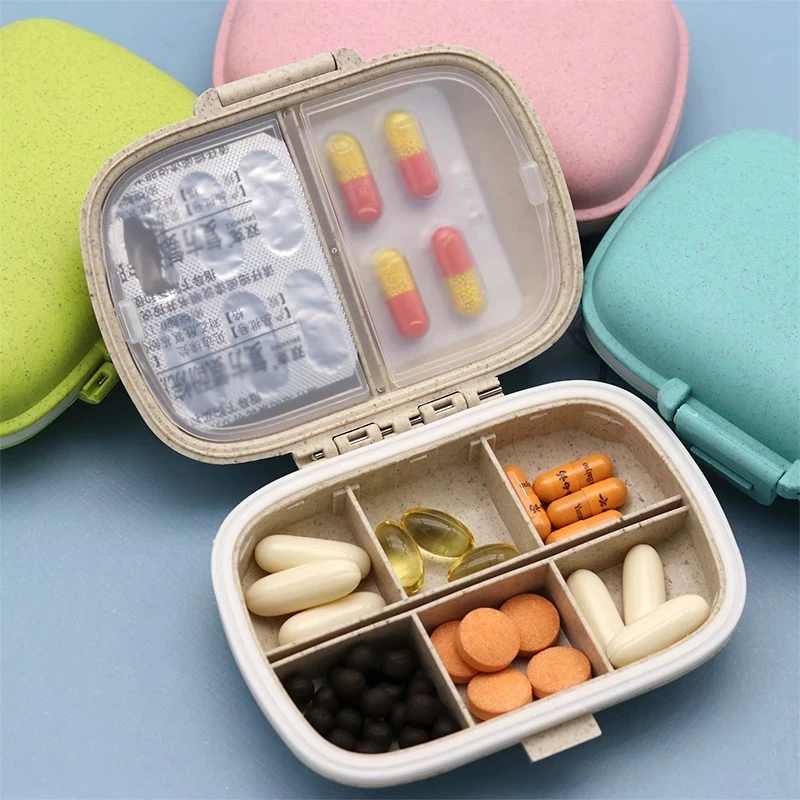 Mini 8 Compartment Sealed Medicine Box / Pill Box