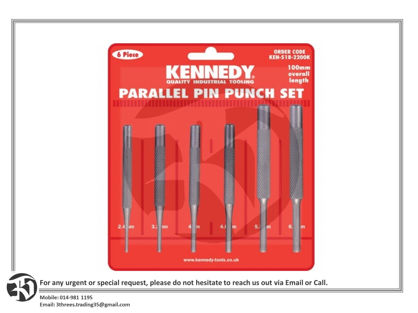 Parallel Pin Punches Set of 6