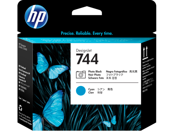 Genuine Malaysia HP Warranty - HP 744 Photo Black and Cyan Printhead
