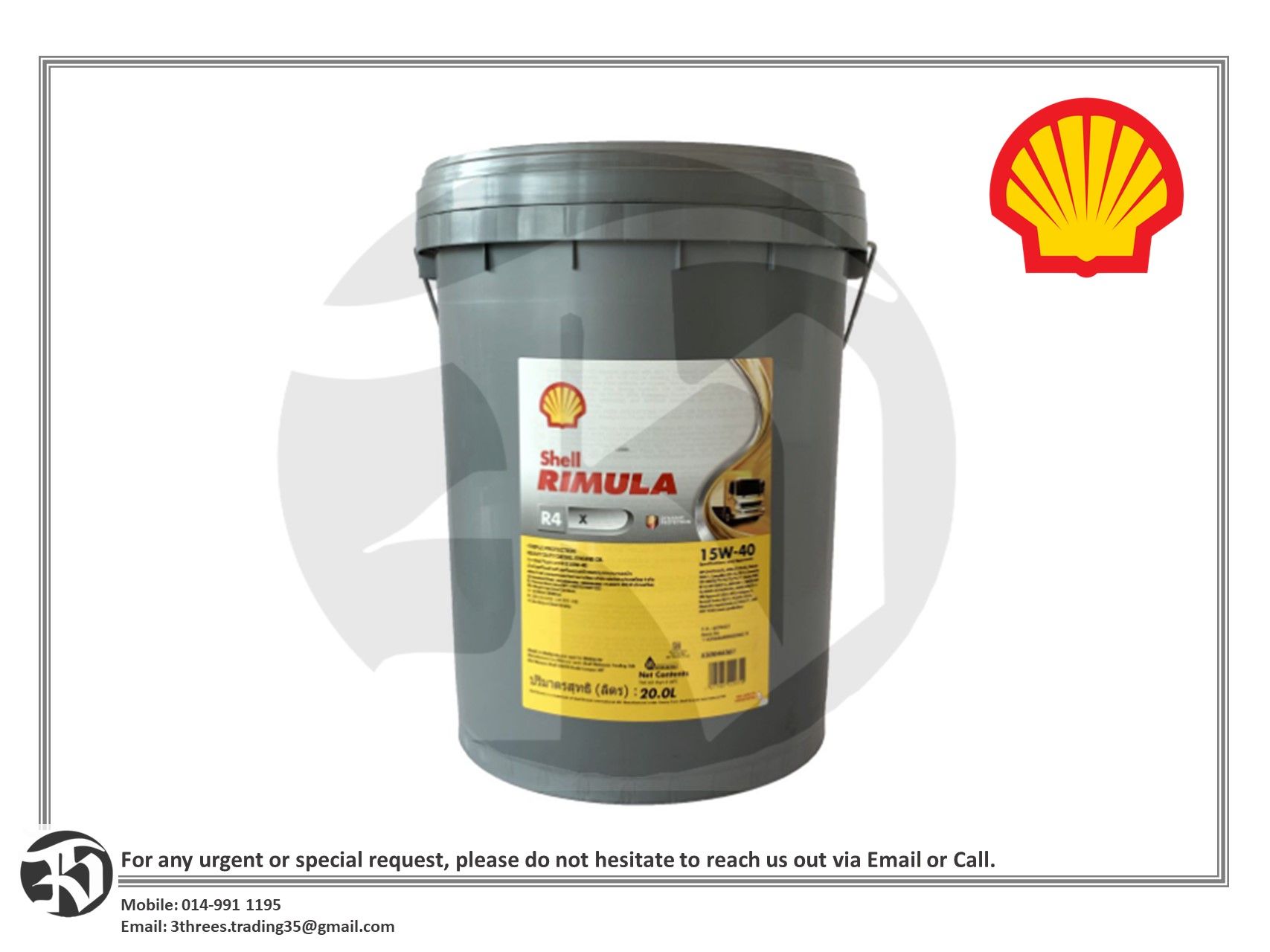 SHELL-RIMULA Heavy Duty Diesel Engine Oil R4X 15W-40