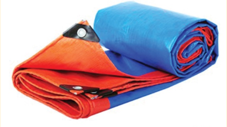 QP PE TARPAULIN HIGH QUALITY WATERPROOF CANVAS 30'X30' (BLUE ORANGE COLOR)