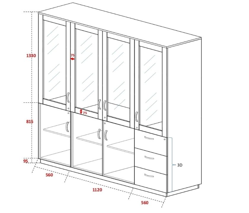 Custom Made Glass Cabinet