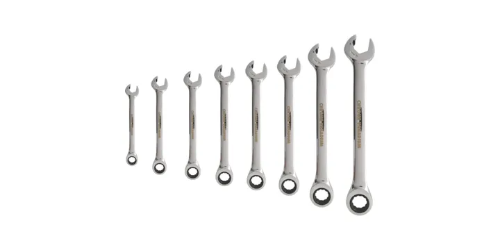 8-19mm DOUBLE RATCHETCOMBINATIONSPANNER SET 8-PCE