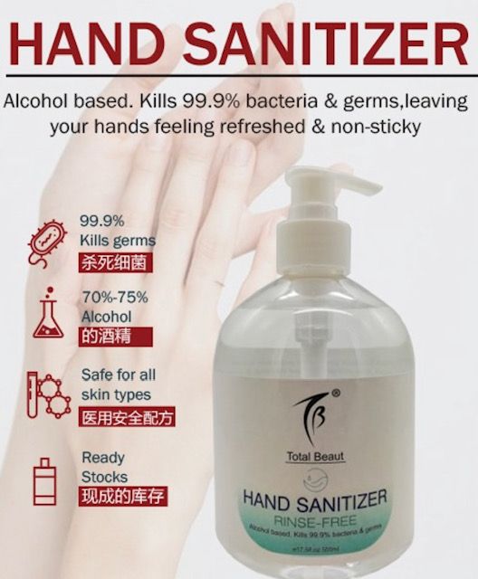 Hand Sanitizer 500ML 70% Alcohol
