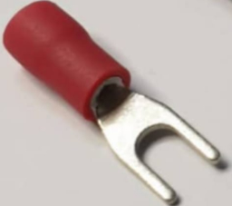 Fork type cable lug 1.5mm , 22-16AWG Red Insulation PVC 100pcs Per Pack