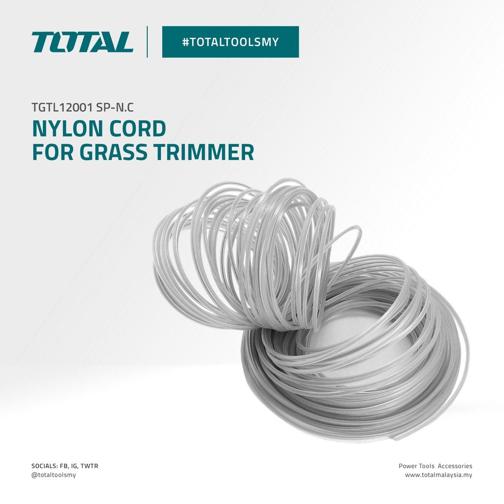 NYLON CORD FOR GRASS TRIMMER W/OUT SPOOL FOR SELF INSTALLATION & WINDING ONTO EXISTING SPOOL (5.5M) TGTLI2001 SP-GCR