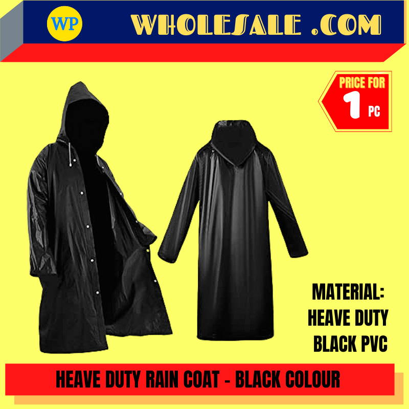 RAIN COAT / BAJU HUJAN / HEAVE DUTY / BLACK COLOUR