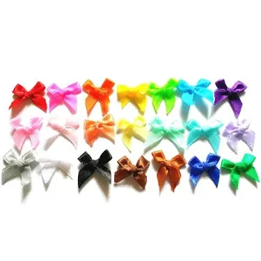 QP SATIN RIBBON BOW DECORATION 2CM (ALL COLOR)