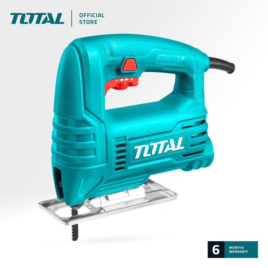 TOTAL TS2045565 JIG SAW (FREE 1 PC JIG SAW BLADE THIS JIG SAW IS BUILT WITH A VARIABLE SPEED CONTROLLER DUST BLOW SYSTEM AND IS ABLE TO CUT A BEVEL UP TO 45 DEGREE.)