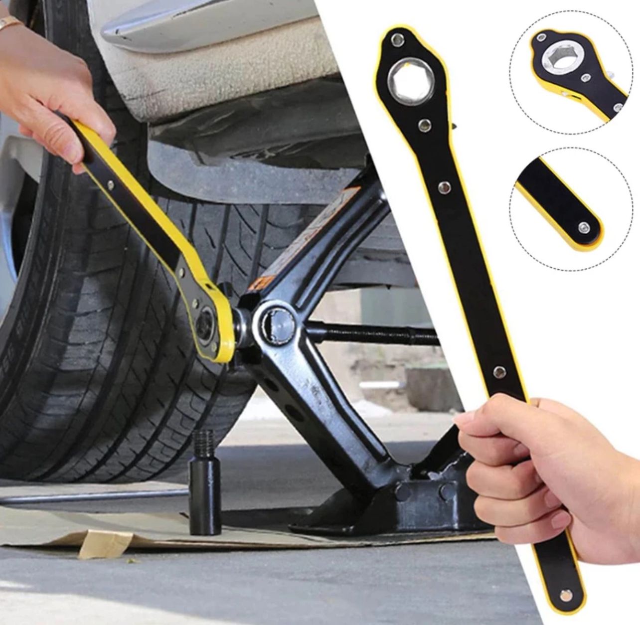 Wrench Jack Ratchet Wrench Garage Tire Wheel Lug Labor-saving Wrench Handle Repair Tool