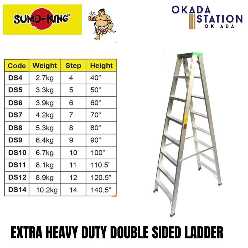 SUMO KING DOUBLE SIDED LADDER- ALL SIZE / ALUMINIUM LADDER / TANGGA ALUMINIUM