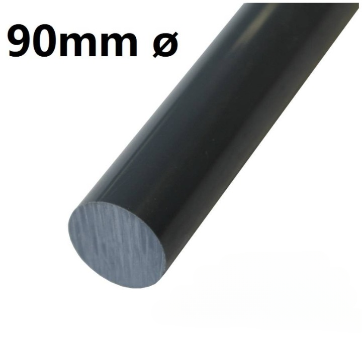 PTFE ROD BLACK 90MM DIAMETER CARBON FILLED PTFE
