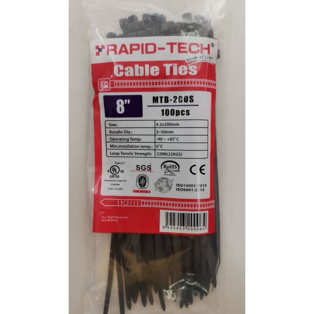 OK-IN Cable Tie Heavy Duty Electrical Cable Tight Black / White 10cm(4") - 30cm(12") 100pcs/pkt