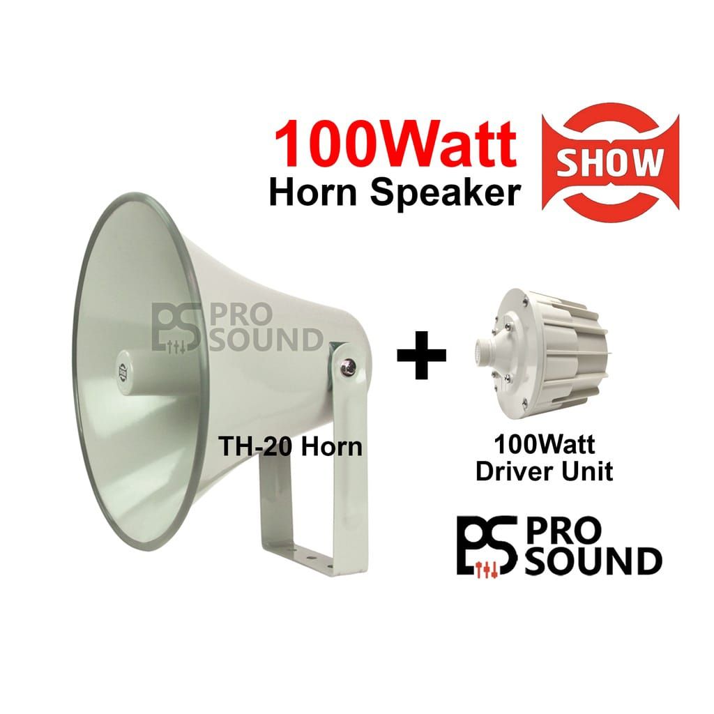SHOW HORN Speaker 20 inch With Unit Driver ( For Surau & Masjid Azan ) TH-20 Horn + MT-100 Driver Units 100V Line