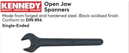 Kennedy Metric Open Ended Spanner, Single End, Vanadium Steel, 55mm SKU:KEN5801550K