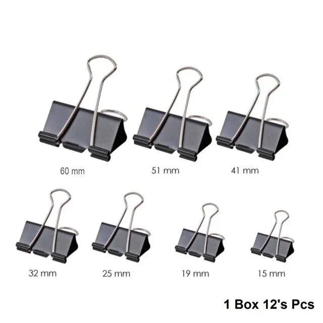 ASTAR Binder Clip Klip - 15mm, 19mm, 25mm, 32mm, 41mm, 51mm