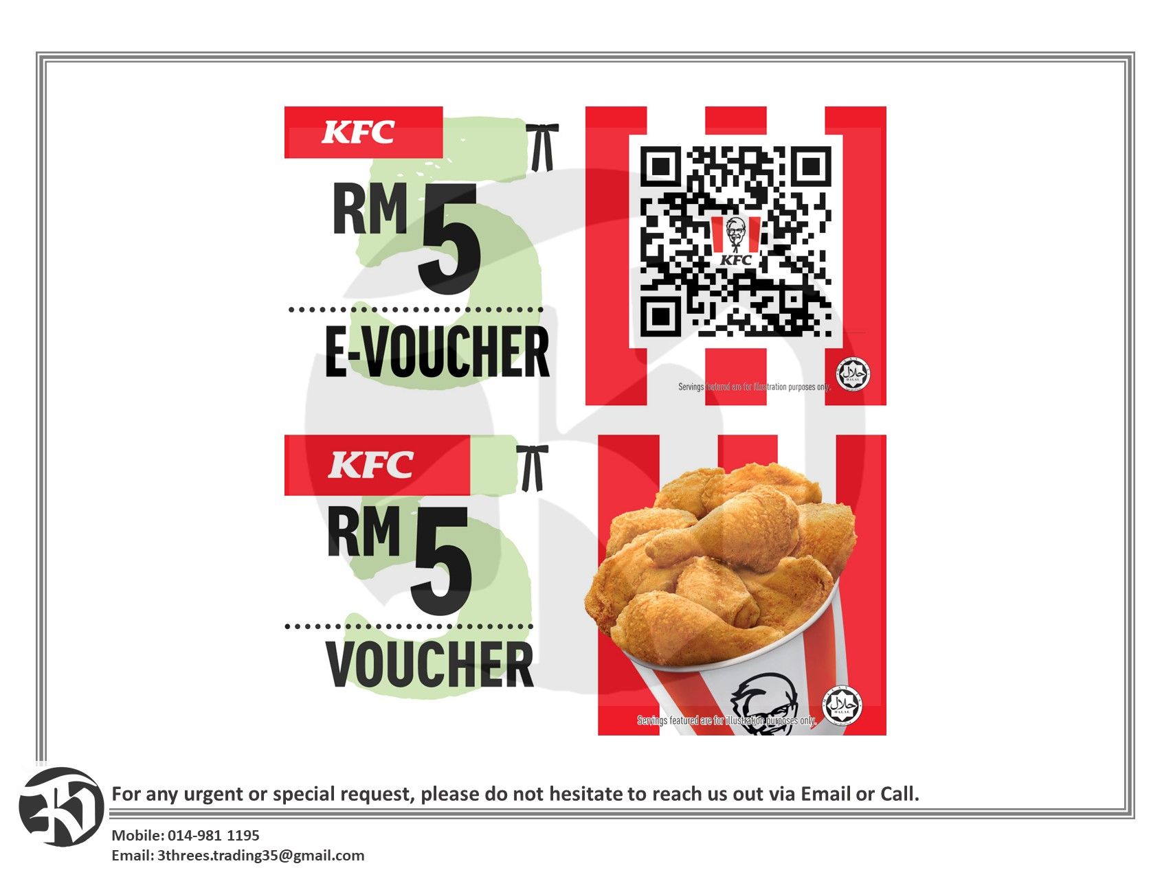 KFC Digital E-Voucher/Physical Voucher RM5/RM10/RM20
