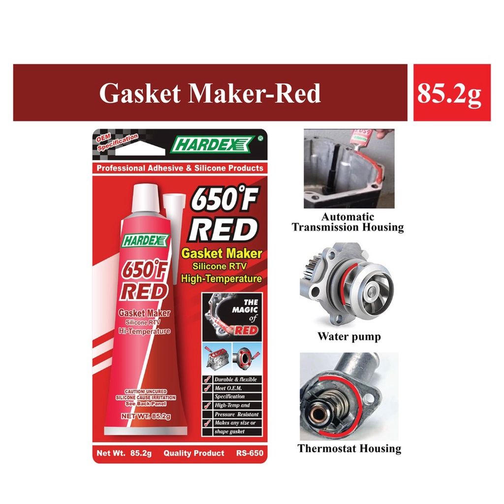 Others *Abrasives, Polishes & Compunds General Hardex Red Rtv Silicone Sealant (85g)