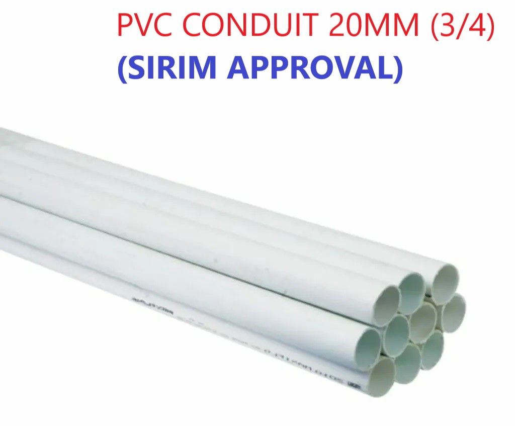 PVC Conduit Pipe 20MM (D) X 2.9M (L) (3/4)" (SIRIM APPROVAL)