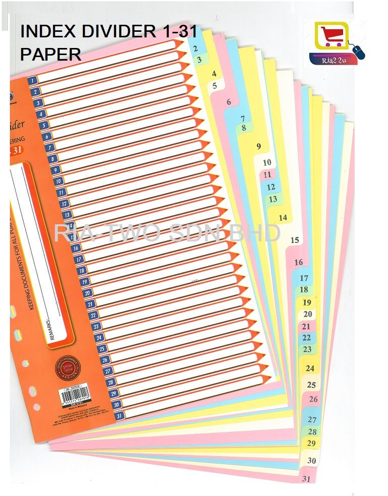 Index Divider 1-31 / Paper Index / Index Divider 1-31 / Index RTSB