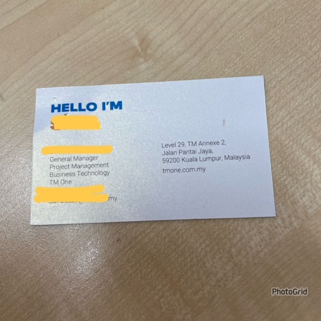 Business Card TM/ TM GLOBAL/ TM ONE/ UNIFI ( METALIC WHITE )