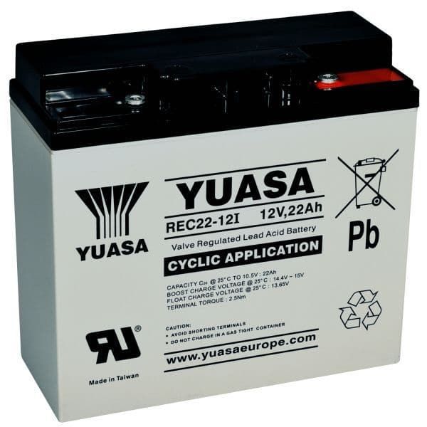 *Yuasa 12V REC22-12I Sealed Lead Acid Battery - 22Ah