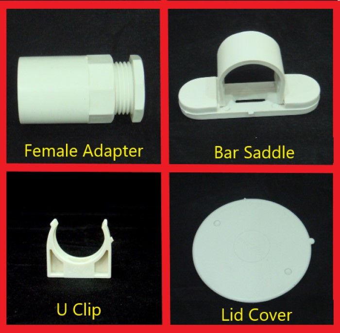 PVC Conduit Fittings (Female Adaptor, Bar Saddle, U clip, Lid Cover) 3/4' (20MM)