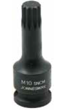 JONNESWAY 1/2" DR. SPLINE BIT IMPACT SOCKET, SIZE:M10, L:100 MM