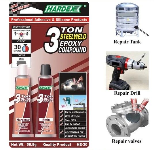 HARDEX HE30 - 3-TON STEELWELD EPOXY COMPOUND ( 56.8GM / 20GM )