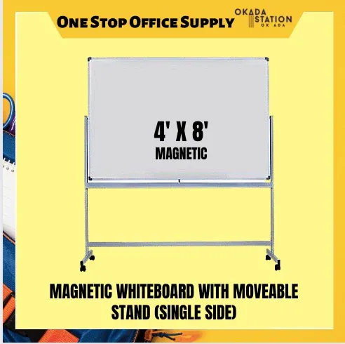 Magnetic Whiteboard With Moveable Stand 4' x 8' / Whiteboard / Magnetic Whiteboard / Stand / Whiteboard with Moveable Stand