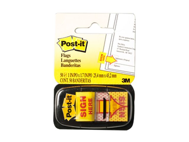 3M Post-it Flags Sign Here 25mm x 44mm 100 labels