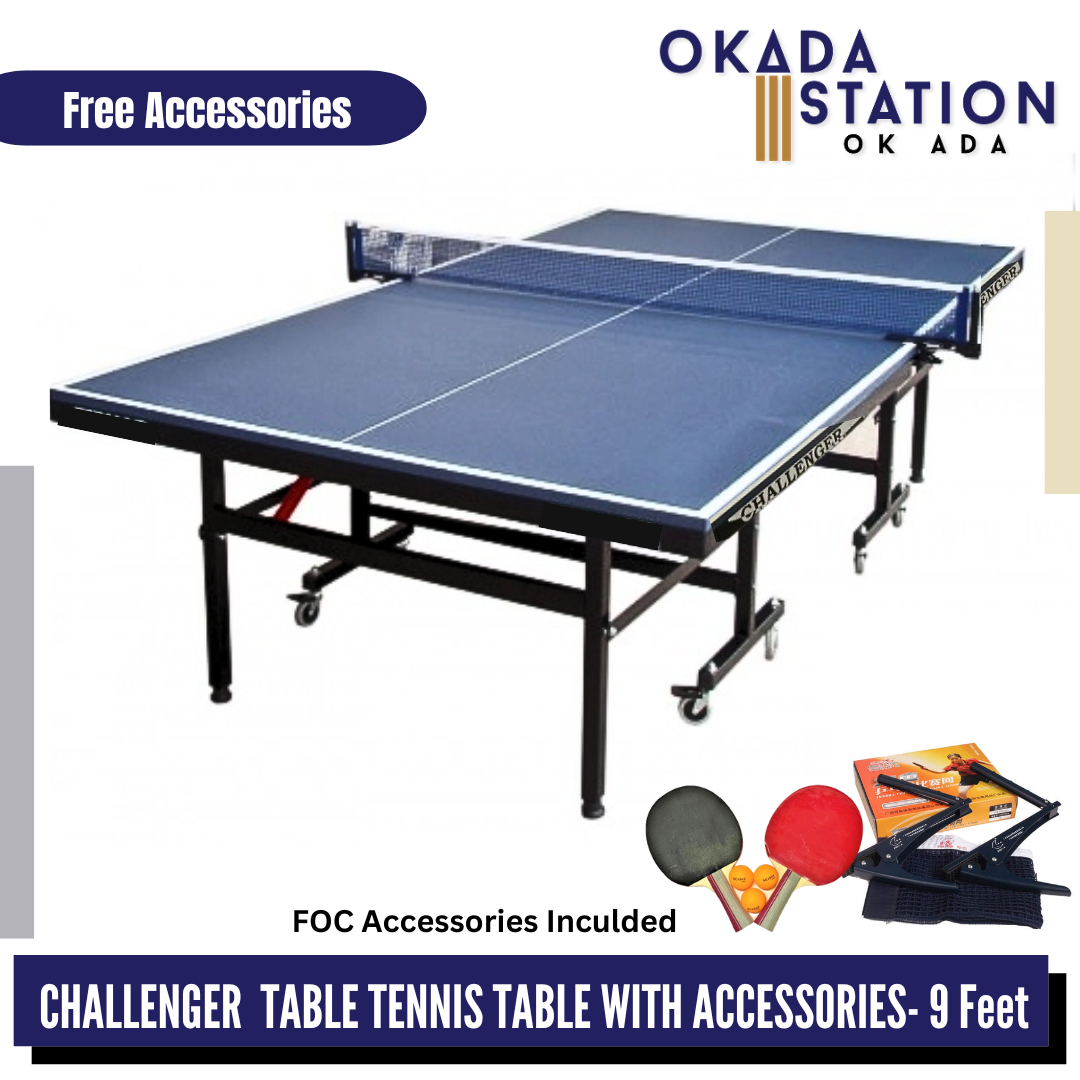 Challenger Table Tennis Table With (FOC Accessories) - 9 Feet / Ping Pong Table / Table Tennis / Sport Table / Sportcart Challenger Table / Table with Accessories Set / 9 Feet Sport Table