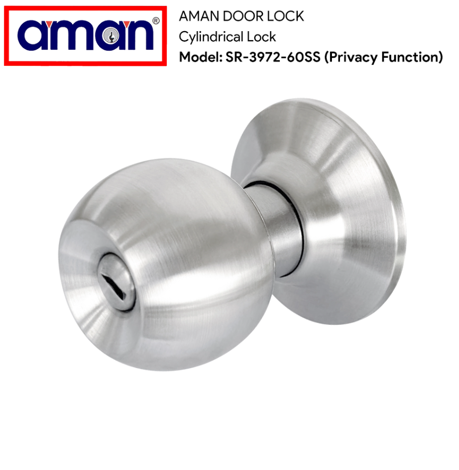 AMAN PRIVACY CYLINDRICAL DOOR LOCK (SR-3972-60SS)